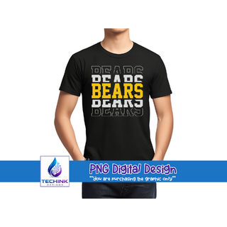 Bears Gold/White Stacked (DTF PNG Graphic)