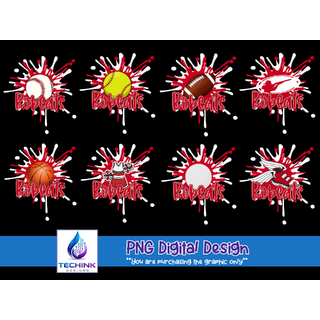 Bobcats Splash Sports Bundle (DTF PNG Graphic)