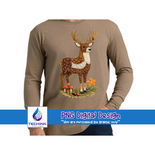 Patchwork Deer (DTF PNG Graphic)
