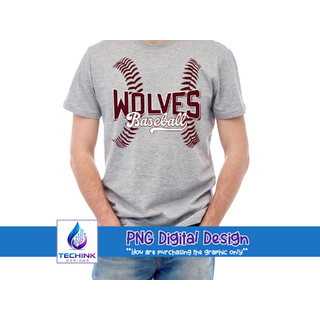Wolves Baseball Threads (DTF PNG Graphic)