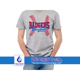 Badgers Baseball Threads (DTF PNG Graphic)