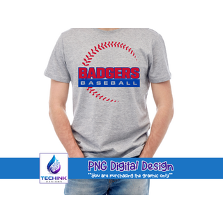 Badgers Baseball Circle Threads (DTF PNG Graphic)