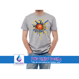 Bears Splash Basketball (DTF PNG Graphic)