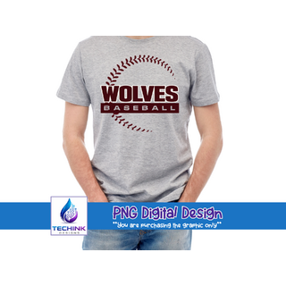 Wolves Baseball Circle Threads (DTF PNG Graphic)