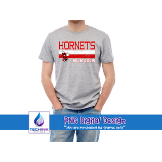 Hornets Stripes Grunge (DTF PNG Graphic)