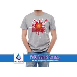 Bobcats Splash Basketball (DTF PNG Graphic)