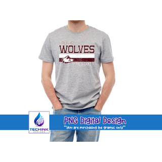 Wolves Stripe Grunge (DTF PNG Graphic)