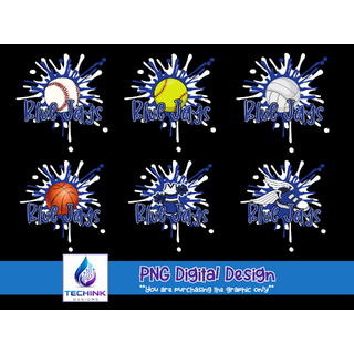Blue Jays Splash Sports Bundle (DTF PNG Graphic)